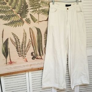 REFKA White Wide-Leg Flare Jeans Size 8